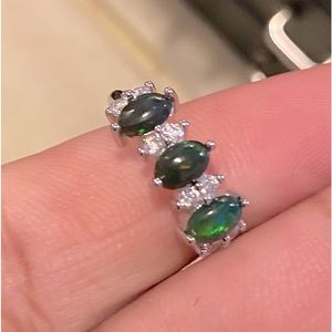S925 Black Ethiopian Opal ring
